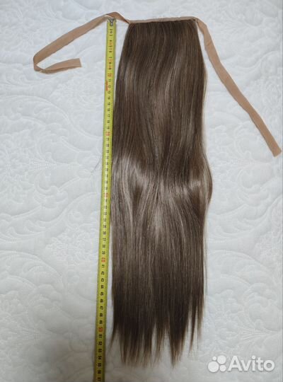 Волосы хвост шиньон русые