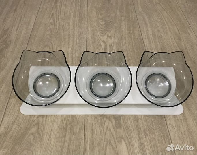 Миска тройная на подставке для кошек и собак