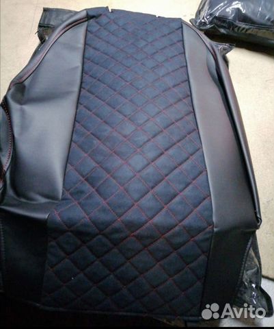 Чехлы на Хендай Гетц алькантара нить красная