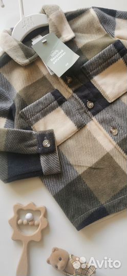 Новая тёплая флисовая рубашка h&m 86