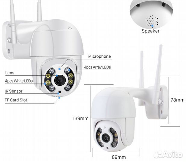 Видеокамера Камера Видеонаблюдения 3MP Wi-Fi 4G