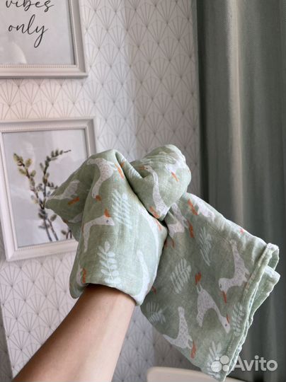 Большая муслиновая пеленка с гусями