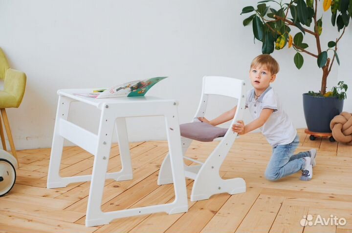 Растущий стол + стул + подушка Комплект