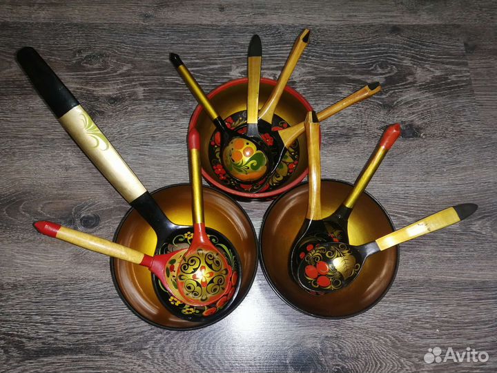 Посуда деревянная, хохлома