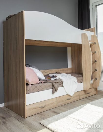 Кровать Mamamia двухъярусная с ящиками кр-05