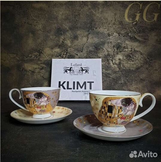 Чайный набор Поцелуй (Г. Климт) черный