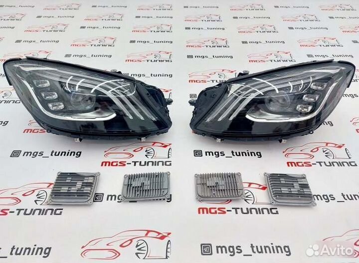 Передние фары с блоками Mercedes W222 рест Magneti