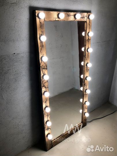 Зеркало напольное в полный рост с лампочками