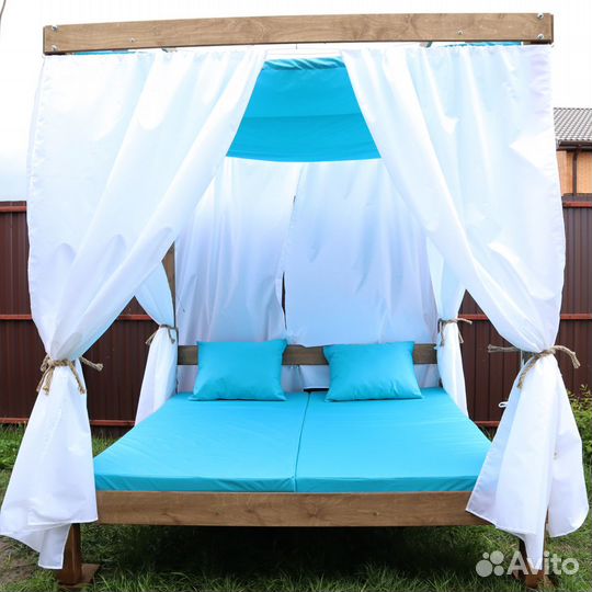 Матрас в беседку пляжную, шторы в бунгало1