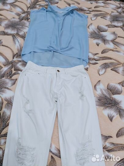 Брюки летние джинсовые 46 размер