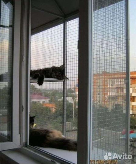 Кошачий балкончик съёмный на окно пвх