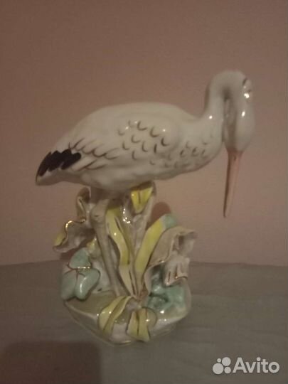 Фарфоровая статуэтка Цапля,Дулево,50 годы