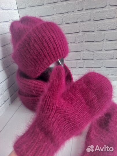 Шапка шарф варежки зима