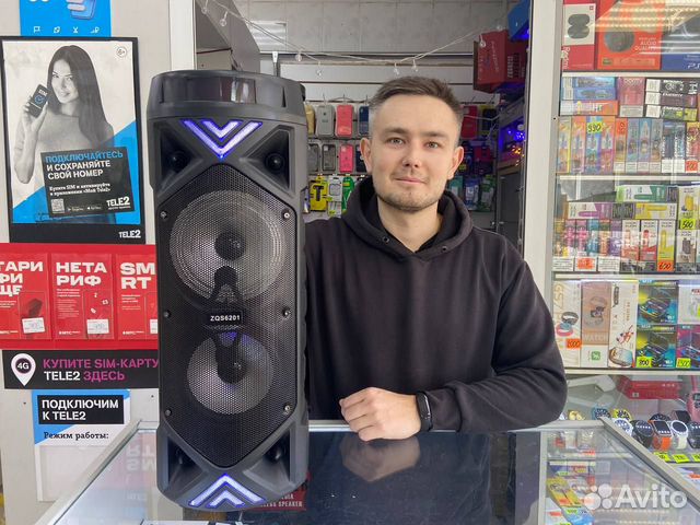 Блютуз колонка большая с микрофоном