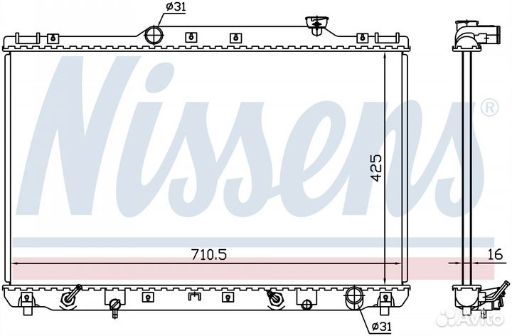 Радиатор охлаждения двс toyota camry (1992) camry