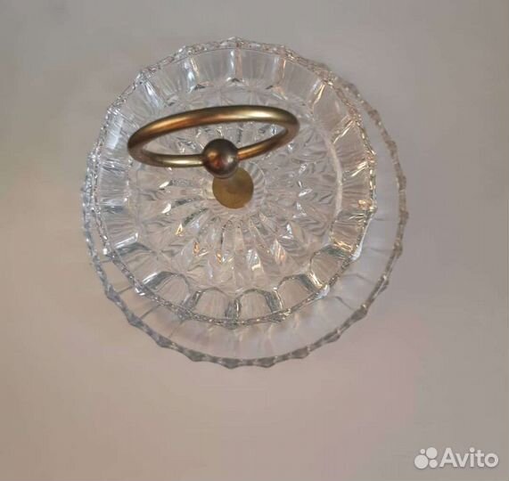 Ваза этажерка двухъярусная хрусталь СССР 70-е