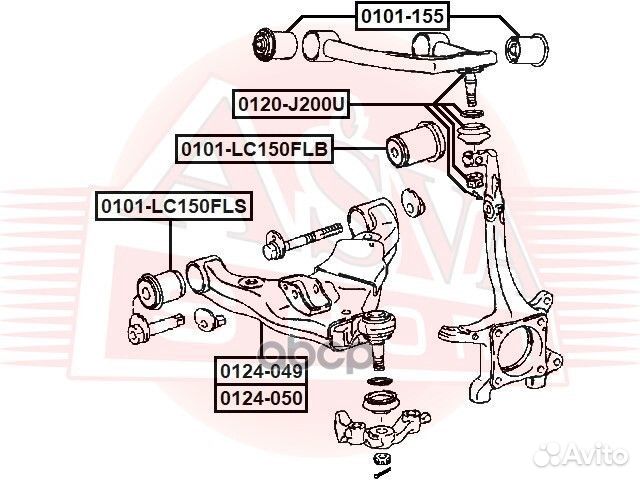 Рычаг передний нижний правый 0124049 asva