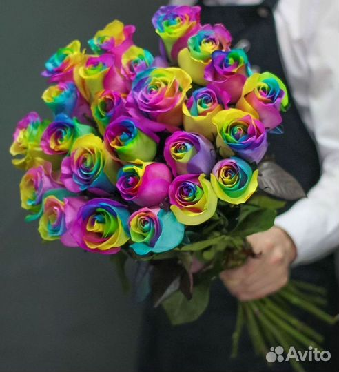 Радужные розы. Цветы Букеты с доставкой