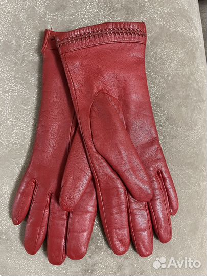 Перчатки женские кожаные новые 6.5