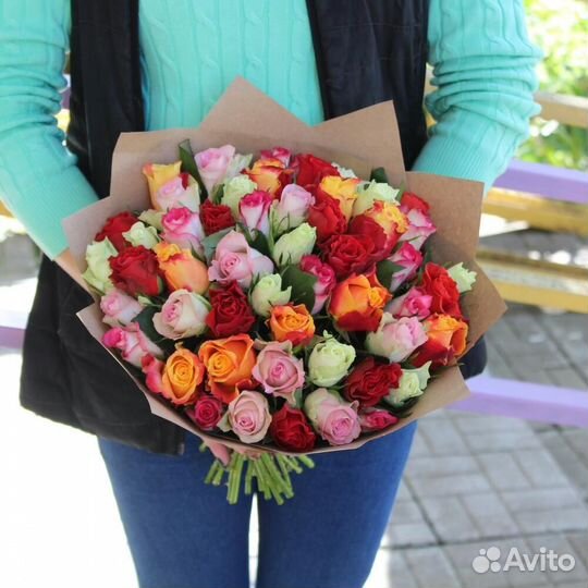 Цветы Розы Букет 25 роз Эквадор. Доставка 24/7