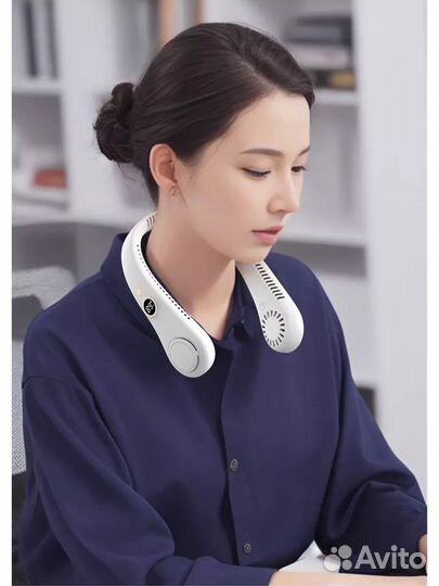 Вентилятор на шею с цифровым дисплеем портативный