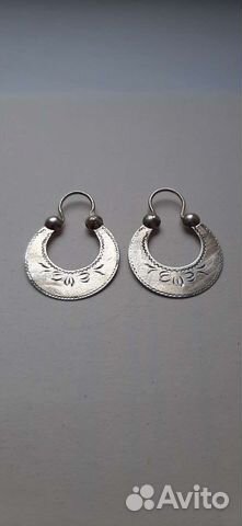 Серебряные серьги полумесяц