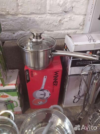 Кастрюли новые тяжёлые двухслойные