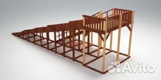 Зимняя деревянная горка Зима-8