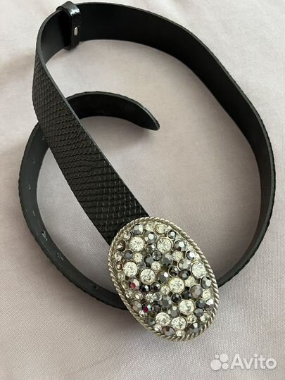 Ремень женский кожаный черный