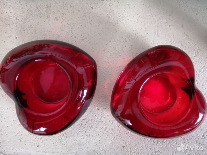 Стеклянные подсвечники 2 шт