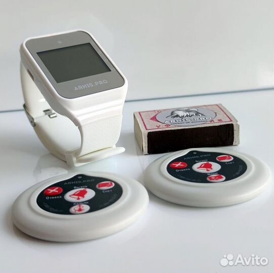 Беспроводная кнопка вызова официанта с часами