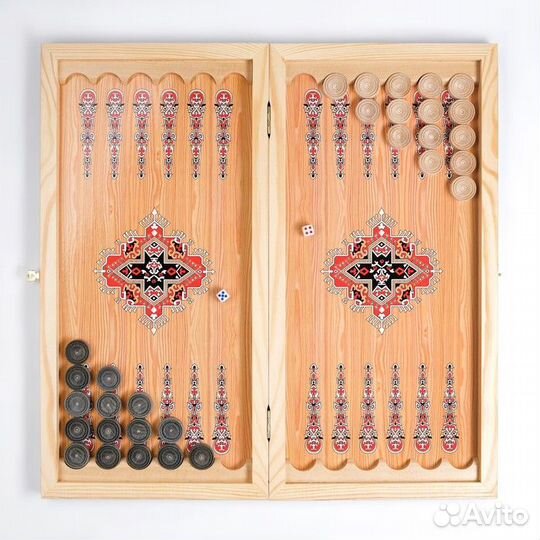 Нарды 'Лев и тигр', деревянная доска 50 х 50 см, с