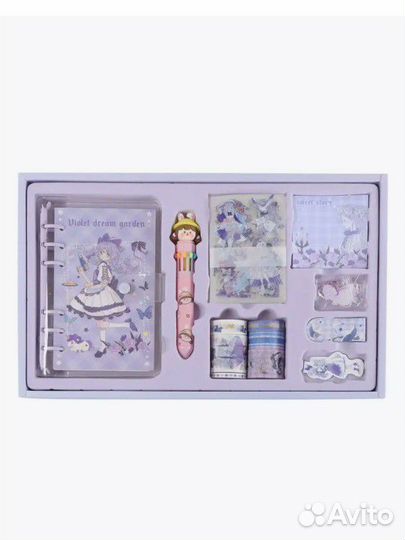 Новый Аниме блокнот с цветной ручкой и наклейками