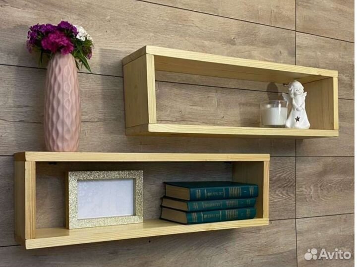 Полка настенная из массива дерева