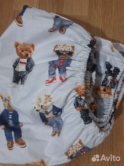 Простынь на резинке на кроватку 120*60*10