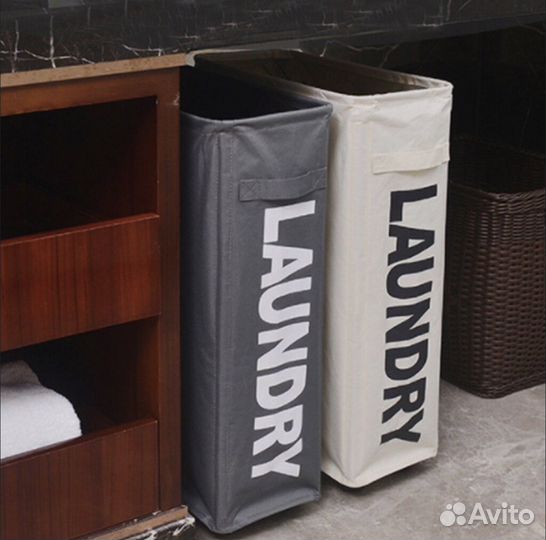 Корзина для белья складная на колесиках, новая