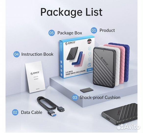 Бокс для жесткого диска MicroB USB 3.0 2.5