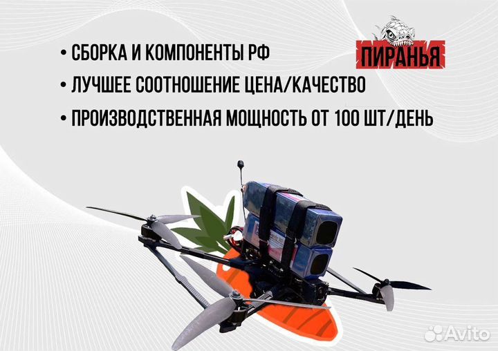 Дpон фпв Пирaнья 7 и 10 дюйм