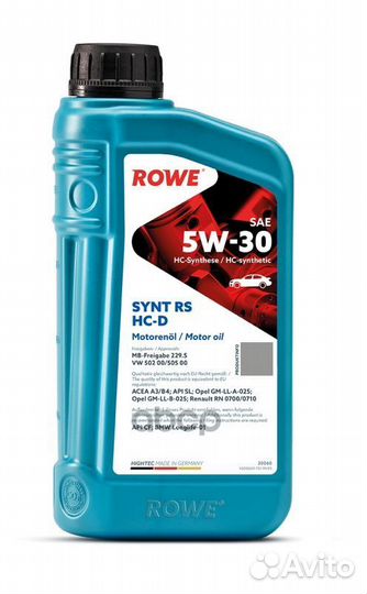 Масло Rowe 5/30 Hightec Synt RS HC-D A3/B4,API