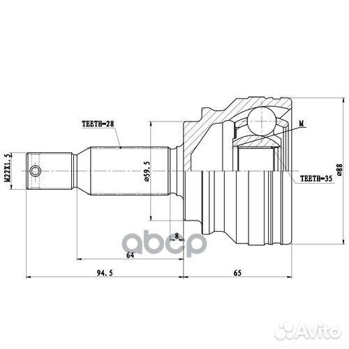 Шрус Z87206R Zikmar