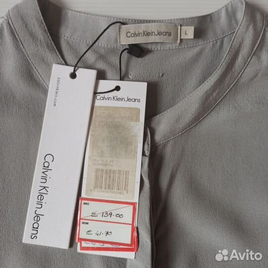 Новая 100% шелк рубашка Calvin Klein оригинал