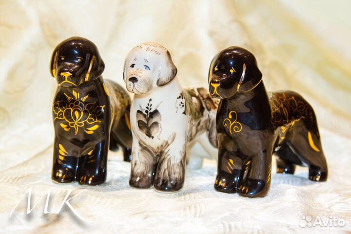 Ньюфаундленд статуэтка из фарфора