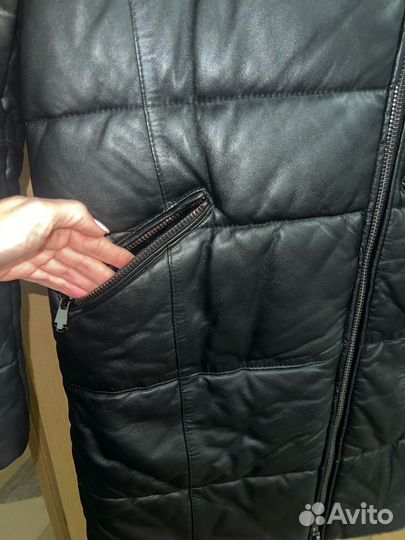 Пуховик женский натуральная кожа 42/44