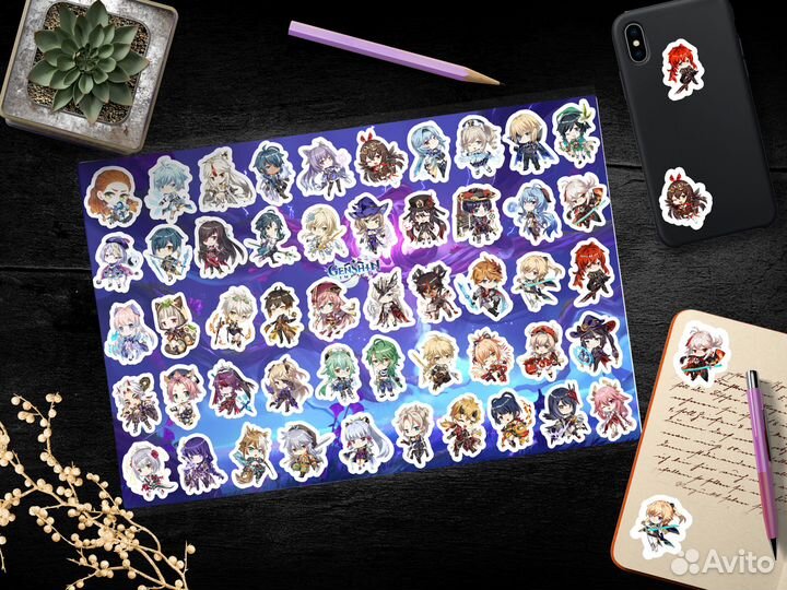 Стикеры/наклейки по игре Геншин Импакт