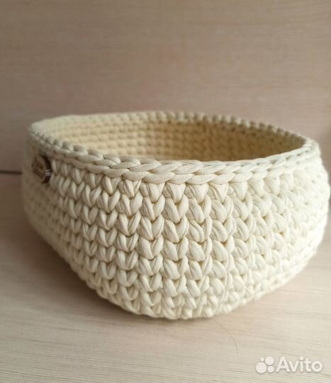 Вязаная корзинка, корзина для хранения