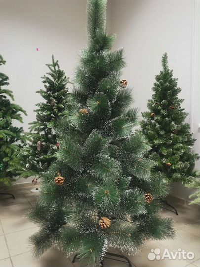 Елка искусственная, Сосна пушистая + снег + шишки