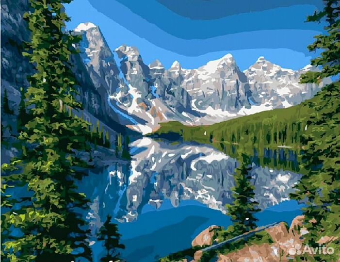 Алмазная мозаика 40х50 Горное озеро