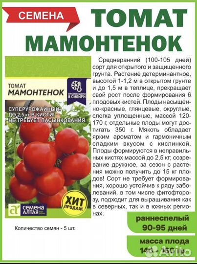 Томат мамонтенок