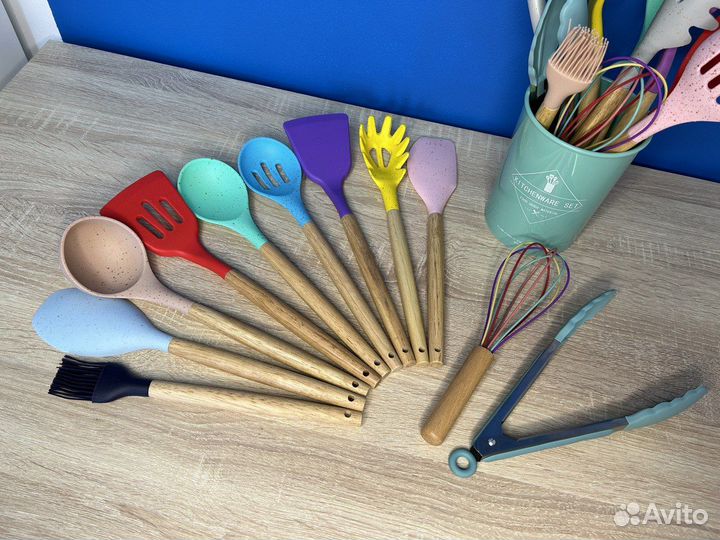 Набор кухонный 12 предметов цветной