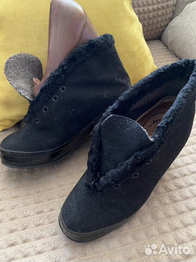 Винтажные боты фетровые на туфли